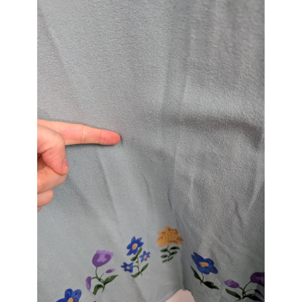 Vintage Y2K 100% Silk Floral Cottagecore Maxi Dress Size XL Sleeveless Granola - Picture 8 of 9